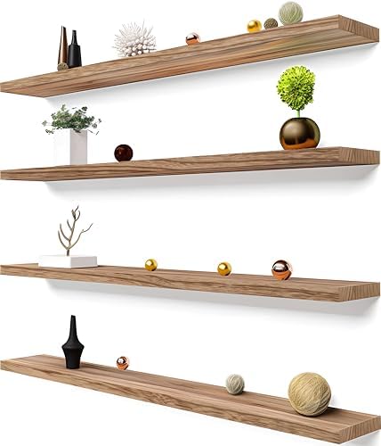 48 Inch Light Wood Floating Shelves by YFYEO