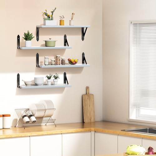 ROMGUAR CRAFT Wood Wall Floating Shelves Set of 4 - Image 6