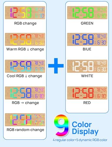 18.5" Large Digital Wall Clock, Big LED Digital Clocks, RGB Display - Image 4