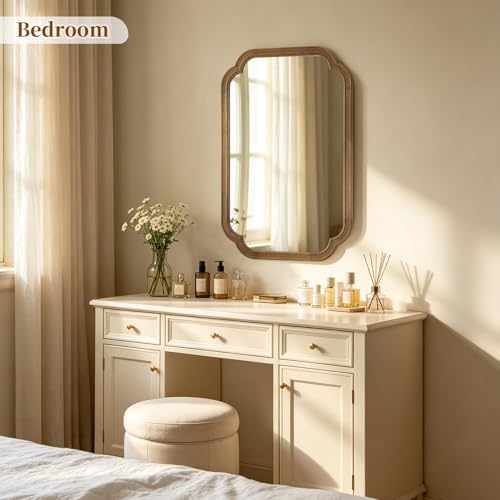 HOMECOOKIN Wood Bathroom Mirror - Image 4