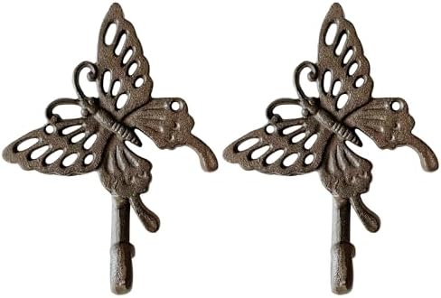 Rustic Butterfly-Shaped Decorative Wall Hook Rack Hangers by Zorues