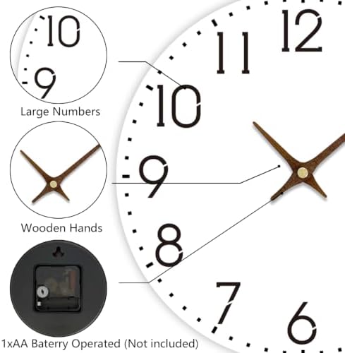 8 Inch Wall Clock Battery Operated, Silent Analog Clocks - Image 5