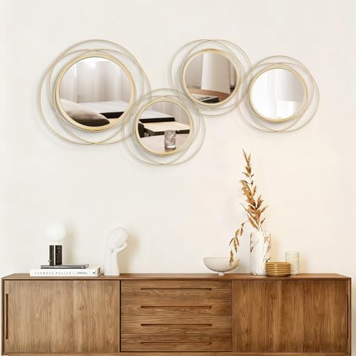 3 Set Sunburst Round Mirrors for Wall Decor Bedroom Bathroom - Image 3