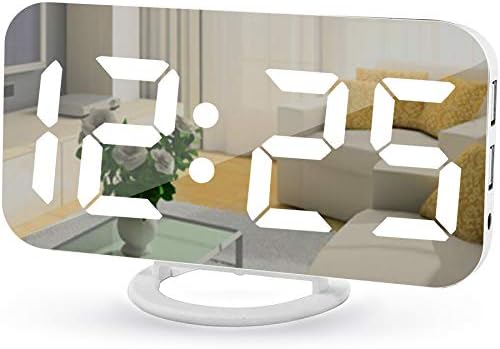 Digital Alarm Clock, with 2 USB Charging Ports, Snooze Mode, Auto Adjust by Poeroa