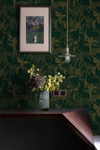 Heroad Dark Green Peel and Stick Wallpaper Boho Contact Paper 17.3"x196" Jungle - Image 4