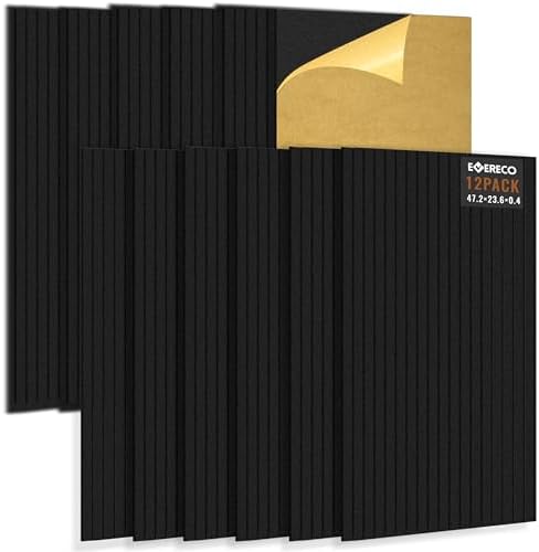 EVERECO 12 Pack Large Acoustic Wall Panels, 47.2 x 23.6 x 0.4 Inch, by Unknown