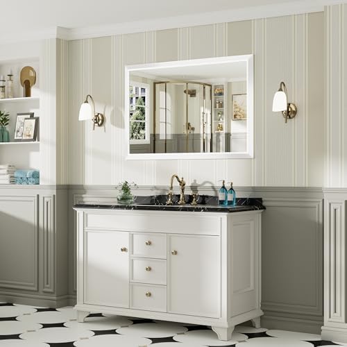 Briivue Bathroom Wall Mirror, 48x32 Inch - Image 4