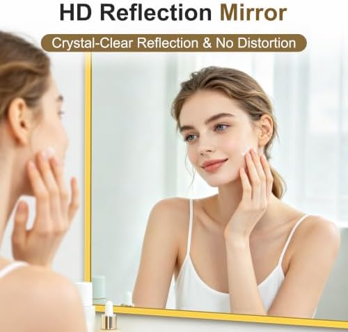 Bathroom Vanity Mirror for Over Sink, 30x20 Inch Matte Gold Mirror - Image 3