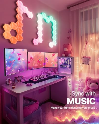 10 Pack Hexagon Led Lights, 110cm Smart Hexagon Light Panels, Hexagon Wall - Image 4