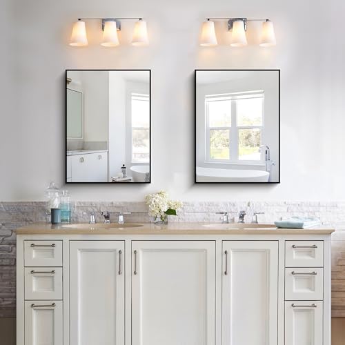 KOCUUY Black Rectangle Mirror 18"x24", Metal Framed Bathroom Mirror - Image 2