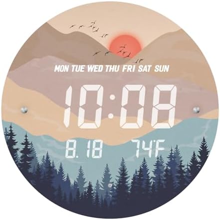 Digital LED Wall Clock for Home & Office, Wilderness Sunset - Image 2