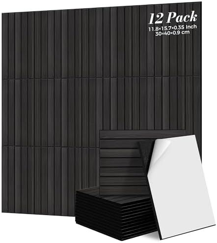 TO-TH Sound Proofing Panels Peel and Stick Wall Panel 12Pack, Rustic Walnut by TO-TH