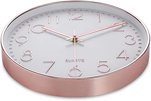 Bernhard Products Rose Gold Wall Clock 12 Inch Silent Non-Ticking Quality - Image 4