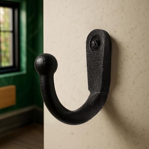 Renovators Supply Manufacturing Single Wall Hook, Wrought Iron Black Powder Coat - Image 4