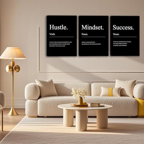 3 Panel Print Canvas Wall Art Motivational Office Wall Decor Painting - Image 3