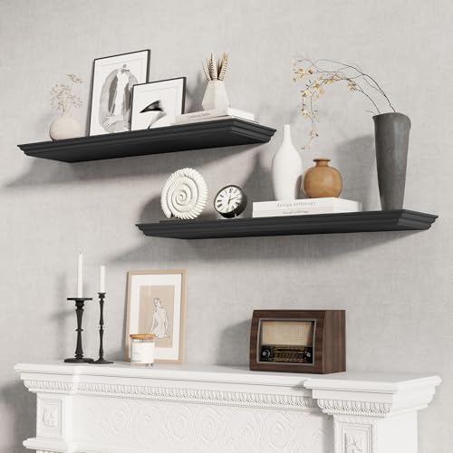 Fun Memories Floating Shelves 36 Inch Long, 9.3 Inch Deep Classic Crown Molding - Image 2
