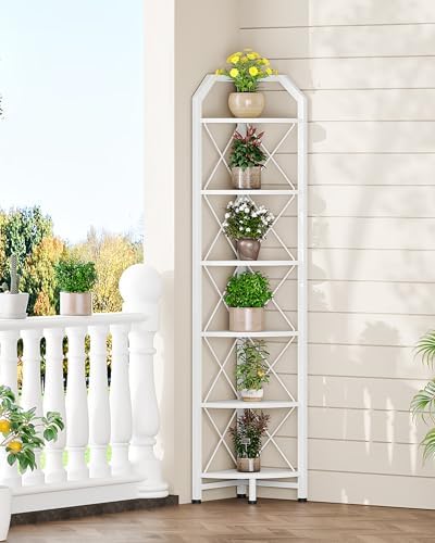 CHOEZON 6-Tier Industrial Corner Shelf, 71.2" Corner Storage Stand, Plant Stand - Image 7