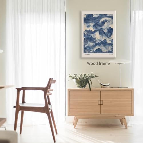 Japanese Blue Waves Wall Art Vintage Oriental Japandi Wabi Sabi Poster 16X24 - Image 5