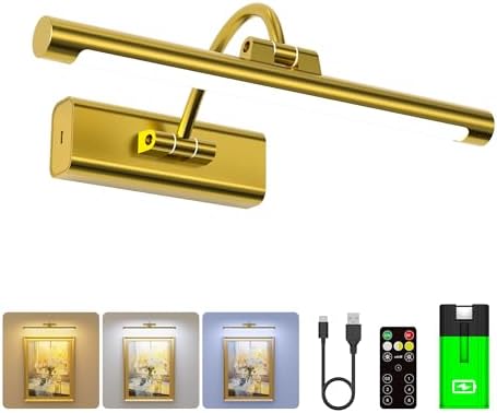 Battery Powered Picture Light 13'', 6000mAh Rechargeable Cordless Art Wall Light by Craftersmark