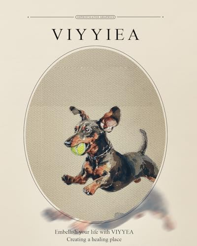 VIYYIEA Dachshund Wall Art Vintage Dog Painting Pet Portrait 8x10 Inch - Image 5