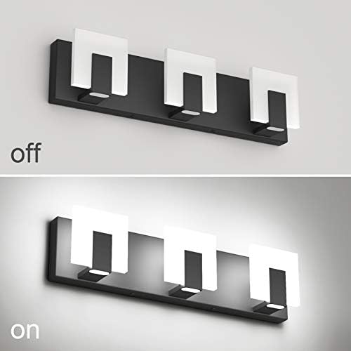 Aipsun 3 Lights Modern Black Vanity Light Up and Down Black LED Vanity Light - Image 4