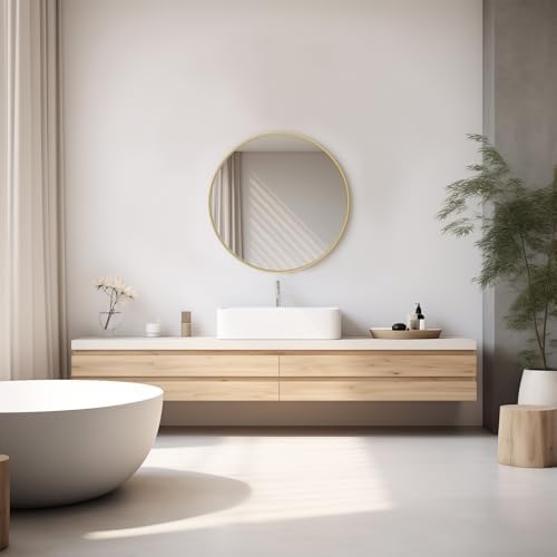 NEWBULIG 20.5Inch Round Bathroom Wall Mirror, Vanity Mirrors - Image 4