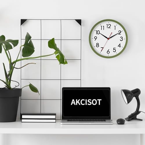 AKCISOT 10 Inch Wall Clock, Silent Battery Operated Analog Clock - Image 3