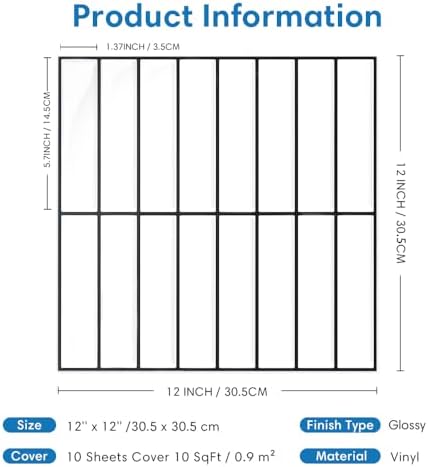 COMSTICKC 3D Peel and Stick Backsplash Tiles - Image 3