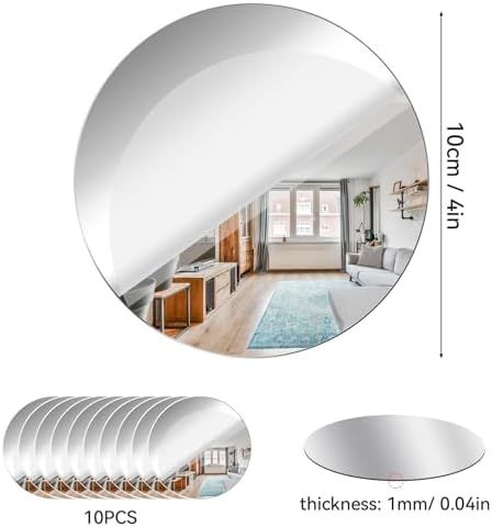 Acrylic Round Mirrors Self Adhesive Non Glass Mirror Circle Wall Mirror Clear - Image 2