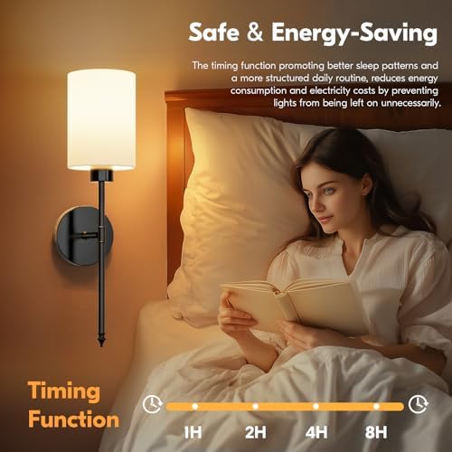 NIORSUN 20.67 inch Battery Operated Wall Sconce Set of 2, 9 Colors Wireless - Image 5