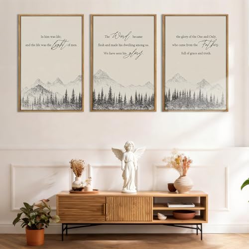 IARTTOP Large Christian Easter Framed Wall Art 16x24 Inch Neutral Mountain - Image 7