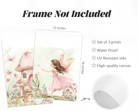 Fairy Girl Nursery Wall Art Magic Canvas Wall Decor Fairy Garden Poster Fantasy - Image 2