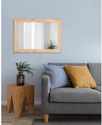 AAZZKANG Rustic Mirrors for Wall Rectangle Wood Frame Mirror Decorative for - Image 7
