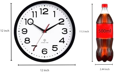 Roymnie 12 Inch Atomic Wall Clock, Battery Operated Silent Non Ticking - Image 3