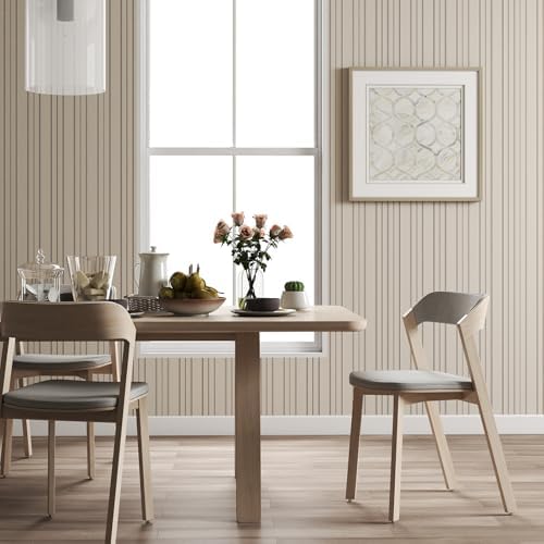 Timeet Modern Peel and Stick Wallpaper Wallpaper Beige Boho Stripe Contact - Image 6