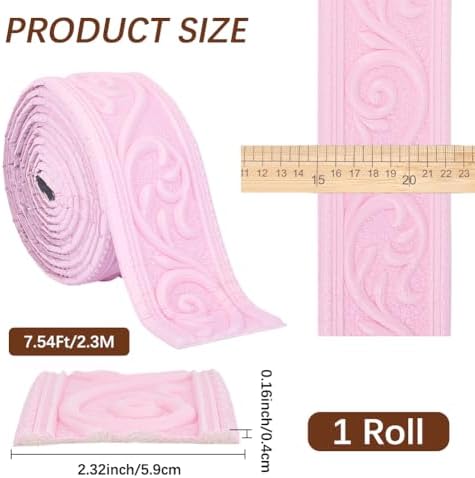 CRASPIRE 7.55Ftx2.32In Plastic Molding Trim Vintage Pink Crown 3D Printing - Image 2