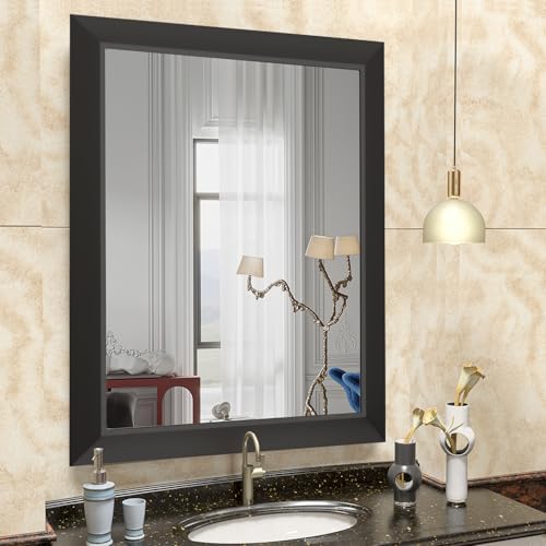 SMIROR 24x32 Matte Black Bathroom Vanity Mirror by SMIROR