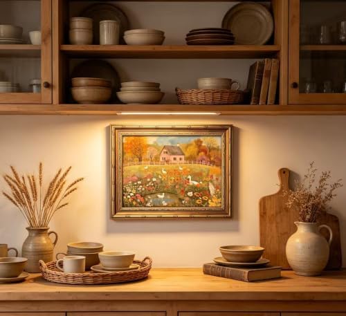 Vintage Gold Framed Autumn Country Cottage - Image 3
