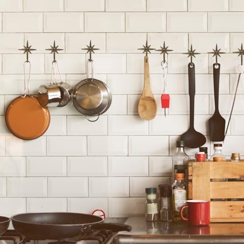 3 Pcs Cast Iron 8 Pointed Atomic Starburst Cute Wall Hooks - Image 5