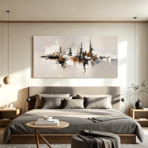 Grey Color Block Abstract Canvas Wall Art Decor - Image 6