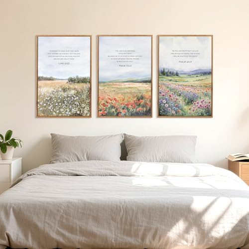 CHDITB Inspirational Bible Verse Framed Canvas Wall Art Set, Christian - Image 3