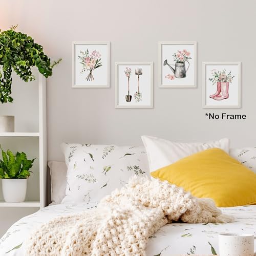 TLESKE Floral Flower Spring Gardening Posters Prints Unframed 8x10 Set of 4 - Image 2