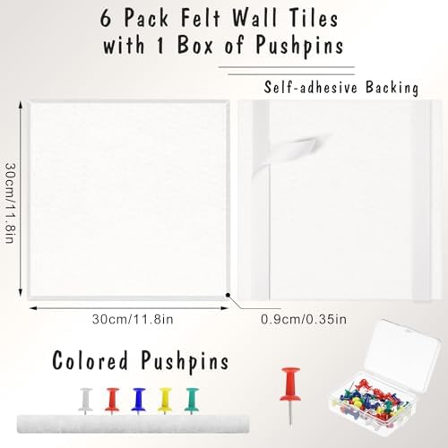 Large Cork Board 36" x 24", 6 Pack Felt Bulletin Board, Pin Boards | - Image 3