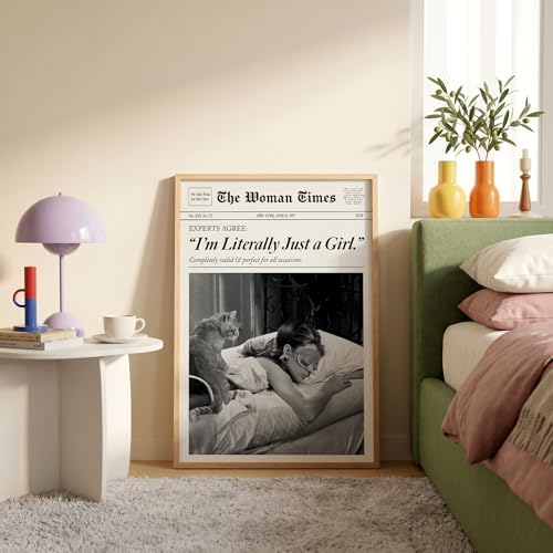 Trendy Newspaper Wall Art 20x30in Wood Grain Frame Fashion Black and White - Image 5