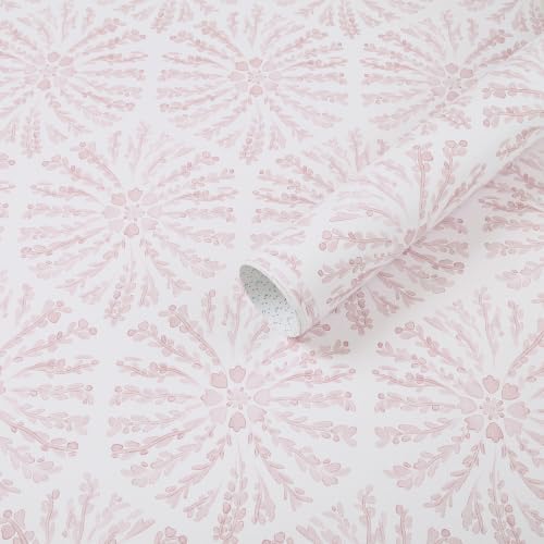 Safiyya Peel and Stick Wallpaper Pink Boho Contact Paper, 78.7"x17.3" Modern - Image 6