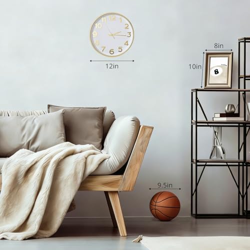 Wall Clock Silent Non-Ticking Battery Operated Indoor Analog Simple Style - Image 3