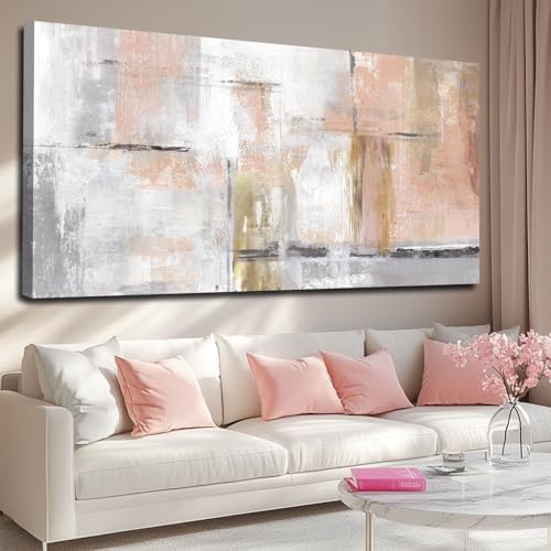 SOUGUAN Large Abstract Canvas Wall Art Modern Wall Decor Pink Art Posters by SOUGUAN