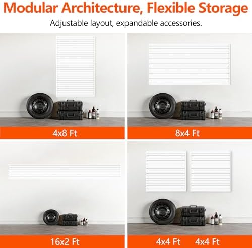 Slat Wall Paneling 4ft x 8ft, Slatwall Panel PVC Garage Storage System - Image 7