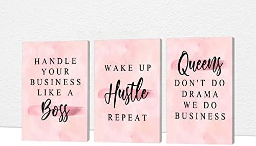 Office Wall Art-3 Panel Motivational Wall Art, Inspirational Quotes Canvas Art by GUTTATYART