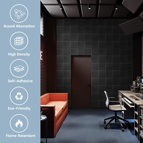 GUERRI 48 Pack Acoustic Foam Panels 12" x 12" x 1" Wedges Design Sound Proof - Image 5